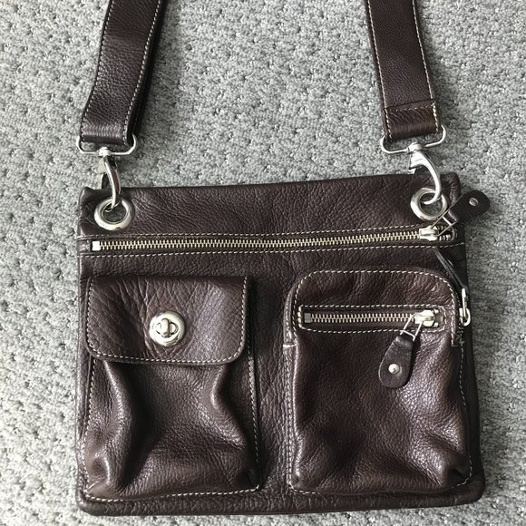 Roots dark brown cross body leather bag - Picture 2 of 2